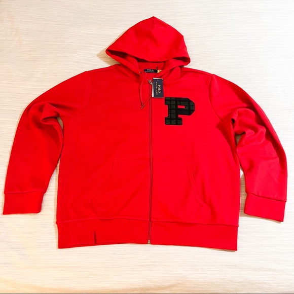 Polo Ralph Lauren Double Tech Chenille P Patch Zip Up Hoodie